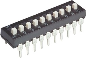 Фото 1/3 1825360-6, DIP Switches / SIP Switches ADE10A04=10 POS DIP SWITCH