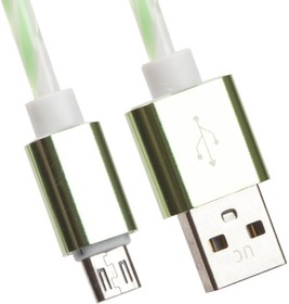 Фото 1/2 USB кабель "LP" Micro USB витая пара с металлическими разъемами 1м. (белый с зеленым/европакет)