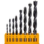 Набор сверл по дереву 3-10 мм, 8 предметов, пластиковый кейс 67040