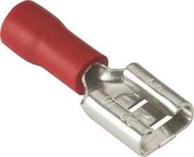 Фото 1/4 RF250 (SG57650A) (TAI-1.25F), Клемма ножевая 6.3мм, розетка, изолированная, провод 0.75-1.25мм² (красная)