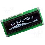 EAW162-X3LW, Дисплей OLED, алфавитно-цифровой, 16x2, Размер окна 66x16мм