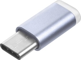Фото 1/2 GCR-UC3U2MF, GCR Переходник USB Type C   MicroUSB 2.0, M/F, Серебристый