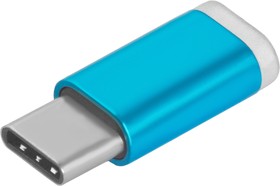 Фото 1/2 GCR-UC3U2MF-BL, GCR Переходник USB Type C   MicroUSB 2.0, M/F, Голубой
