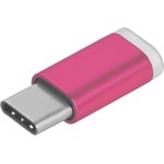 GCR-UC3U2MF-R, GCR Переходник USB Type C   MicroUSB 2.0, M/F, Розовый