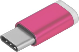 Фото 1/2 GCR-UC3U2MF-R, GCR Переходник USB Type C   MicroUSB 2.0, M/F, Розовый