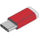 GCR-UC3U2MF-Red, GCR Переходник USB Type C   MicroUSB 2.0, M/F, Красный