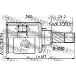 0211-J10F6LH, Шрус внутренний левый 33X40X26