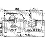 0211-SR20LH, Шрус внутренний левый 32X40X25