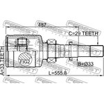 0211-T31MTRH, Шрус внутренний правый 33x33x29