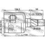 0211-Z50LH, Шрус внутренний левый 36x39x29