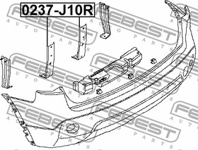 Фото 1/3 0237-J10R, Кронштейн крепления бампера заднего