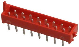 Micro-Match Series Straight Through Hole PCB Header, 16 Contact(s), 1.27mm Pitch, 2 Row(s), Shrouded