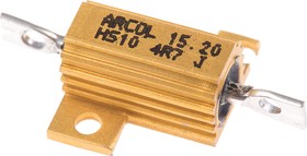 Фото 1/5 4.7Ω 10W Wire Wound Chassis Mount Resistor HS10 4R7 J ±5%
