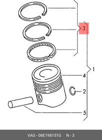 06E198151G, Кольца поршневые компл.AUDI A4 84,51