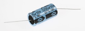 ECAP AXIAL (К50-29), 2200 мкФ, 50 В, 85°C, Конденсатор электролитический алюминиевый аксиальный