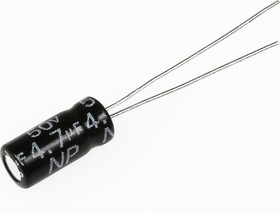 Фото 1/2 ECAP NP (К50-6), 4.7 мкФ, 50В 105°C, Конденсатор электролитический алюминиевый неполярный