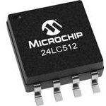 24LC512-I/SM, EEPROM Serial-2Wire 512K-bit 64K x 8 3.3V/5V 8-Pin SOIJ Tube