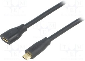 CU0121, Кабель, USB 2.0, вилка micro USB B,гнездо USB B micro, 1м