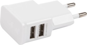 Фото 1/2 Блок питания (сетевой адаптер) LP с 2 USB выходами 2,1А белый, европакет