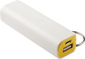 Универсальный внешний аккумулятор LP Li-ion 2600mAh + USB выход 1А белый с желтым, коробка