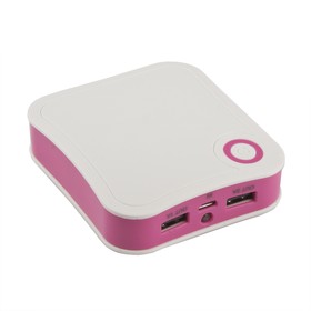 Фото 1/2 Универсальный внешний аккумулятор LP Li-ion 7800mAh 2 USB выхода 1А + 2,1А, белый с розовым, коробка