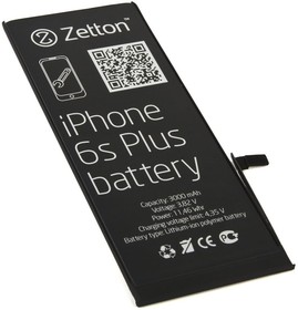 Фото 1/9 Аккумулятор Zetton для iPhone 6S Plus 3000 mAh, Li-Pol аналог 616-00042