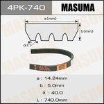 4PK-740, Ремень поликлиновой 4PK740 Masuma