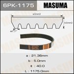 6PK-1175, Ремень поликлиновой 6PK1175 Masuma