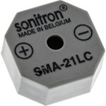 SMA-21LC-P10, 91dB Through Hole Continuous Internal Buzzer, 21 x 21 x 9.5mm ...