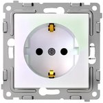 Розетка 1-м СП Pixel 16А IP20 с заземл. защ. шторки механизм перламутр ...