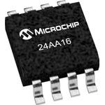 24AA16T-I/SN, EEPROM Serial-I2C 16K-bit 8Block x 256 x 8 1.8V/2.5V/3.3V/5V 8-Pin ...