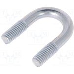 CB.6.14.32, U-bolt; B; 1; steel; zinc; Thread len: 13mm; for fixing pipes