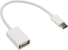 Адаптер USB для устройств с функцией OTG (под флэшки разъем micro USB) (черный), 15см