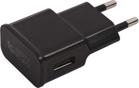 Фото 1/4 Блок питания (сетевой адаптер) LP с USB выходом + кабель USB Type-C 2.1A черный, коробка