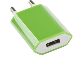 Фото 1/2 Блок питания (сетевой адаптер) LP с USB выходом 1А зеленый, коробка