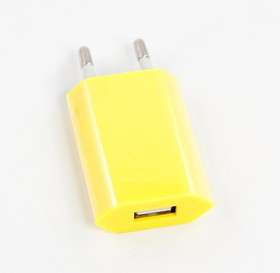 Фото 1/2 Блок питания (сетевой адаптер) LP с USB выходом 1А желтый, коробка