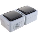 Розетка двойная с з/к IP54 16А/250V серый LK AQUA IP54 80008