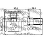 0411-n33, ШРУС ВНУТРЕННИЙ 30x35x25 (MITSUBISHI CHARIOT/SPACE WAGON GRANDIS ...