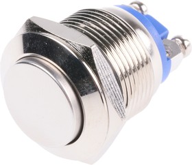 Фото 1/2 R19FRNSTAG, Push Button Switch, Momentary, Panel Mount, 19.2mm Cutout, SPST, 48 V dc, 250V ac, IP65