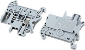 Фото 1/3 3045017, UT 2.5/1P-PE Series Grey DIN Rail Terminal Block, Single-Level, Screw Termination