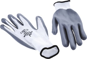 Фото 1/3 104-MAT, Matrix Grey Nitrile General Purpose Work Gloves, Size 10, Large, Nitrile Foam Coating