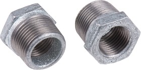 770241223, Galvanised Malleable Iron Fitting, Straight Reducer Bush, Male BSPT 3/4in to Female BSPP 1/2in