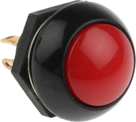 P9-113121W, Pushbutton Switches 5A Red Flush Dome 2 Circ Solder IP69K