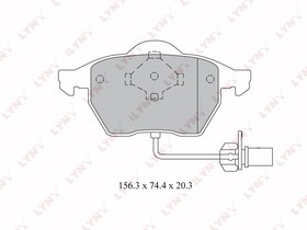 Фото 1/6 BD3024, К-кт колодок для диск. тормозов VW SHARAN 1.8T-2.8 95-10, FORD GALAXY 1.9D-2.3 95-06, SEAT ALHAMBRA 1.8T-2.8 96-08,