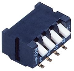 CFP-0402TB, DIP / SIP переключатель, 4 схем(-а), Клавиша, SMD (Поверхностный Монтаж), 4PST-NO, 6 В, 100 мА
