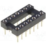 ICM-314-1-GT, Conn DIP Socket SKT 14 POS 2.54mm Solder ST Thru-Hole Tube