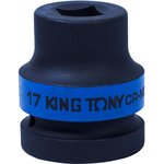 851417M, KING TONY Головка торцевая ударная четырехгранная 1", 17 мм, футорочная