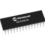 MCP23S18-E/SP, Расширитель I/O, 16 бит, SPI, 1.8 В, 5.5 В, DIP, 28 вывод(-ов)