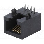 RJJU88142E3H033, Гнездо, RJ45, PIN: 8, Кат: 5, Конф: 8p8c, THT, угловой