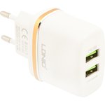 Блок питания (сетевой адаптер) LDNIO 2 USB выхода 2,4А + кабель для Apple 8 pin ...